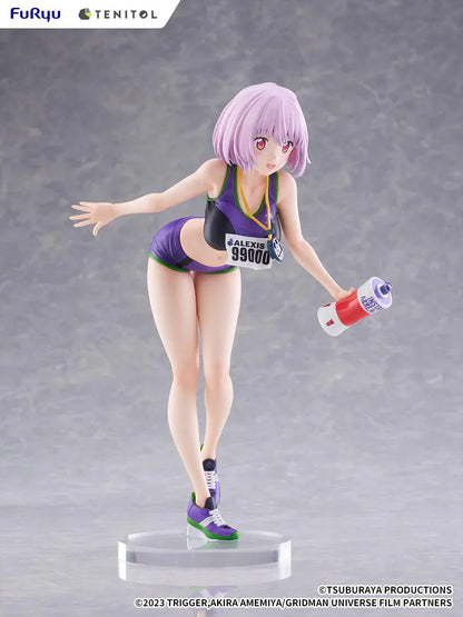 Gridman Universe Tenitol Tall Akane Shinjo Sportswear Ver. Figure in purple athletic outfit holding a water bottle