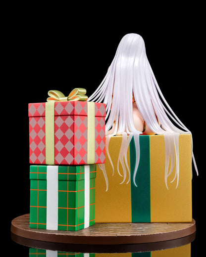 Mariya illustration by Masami Chie 1/6 scale figure sitting on stacked gift boxes wrapped in metallic ribbon on round base