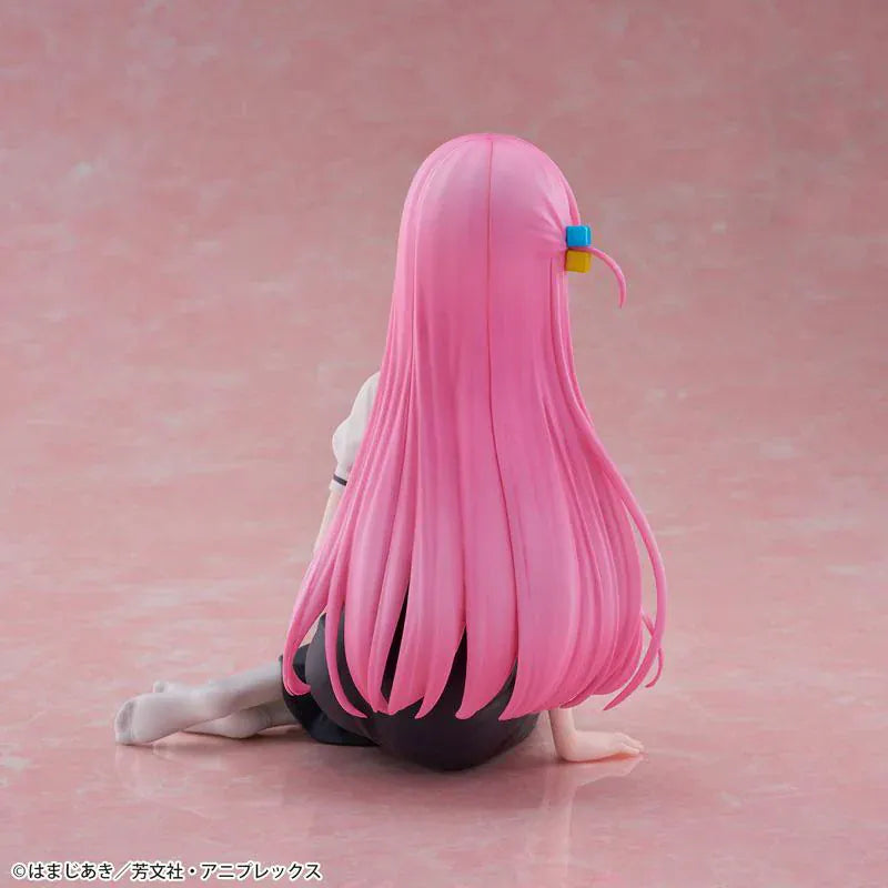 Bocchi the Rock Hitori Gotoh Casual Wear Ver 1/6 scale figure kneeling in café outfit with long pink hair