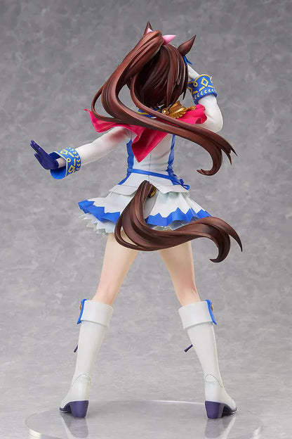 Uma Musume Pretty Derby B-Style Tokai Teio 1/4 scale figure in blue and white idol uniform saluting with a wink
