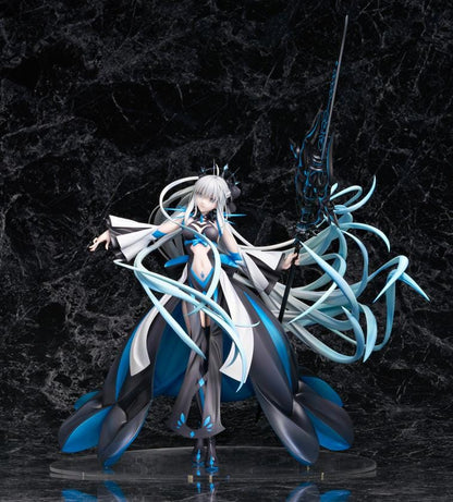 Fate Grand Order Berserker Morgan Le Fay Final Ascension Ver 1/7 Scale Figure with flowing silver hair and large black and blue weapon