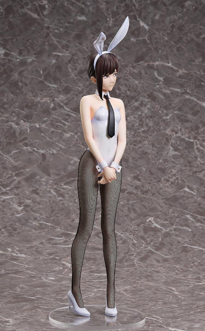 Chainsaw Man B-Style Kobeni (Bunny Ver.) 1/4 Scale Figure featuring Kobeni in a glossy white bunny outfit with black tie, fishnet stockings, and a shy pose.