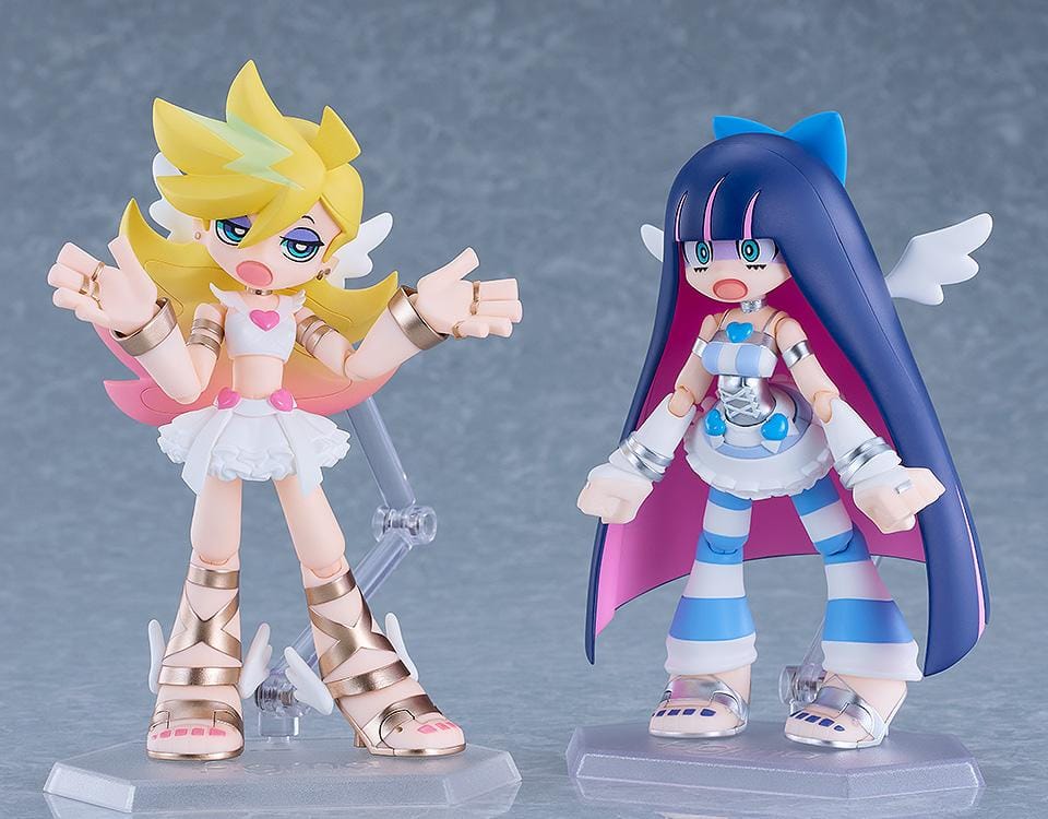 New PANTY & STOCKING with GARTERBELT figma Panty and Stocking Angel ver Figure Set in white angel outfits with halos and wings
