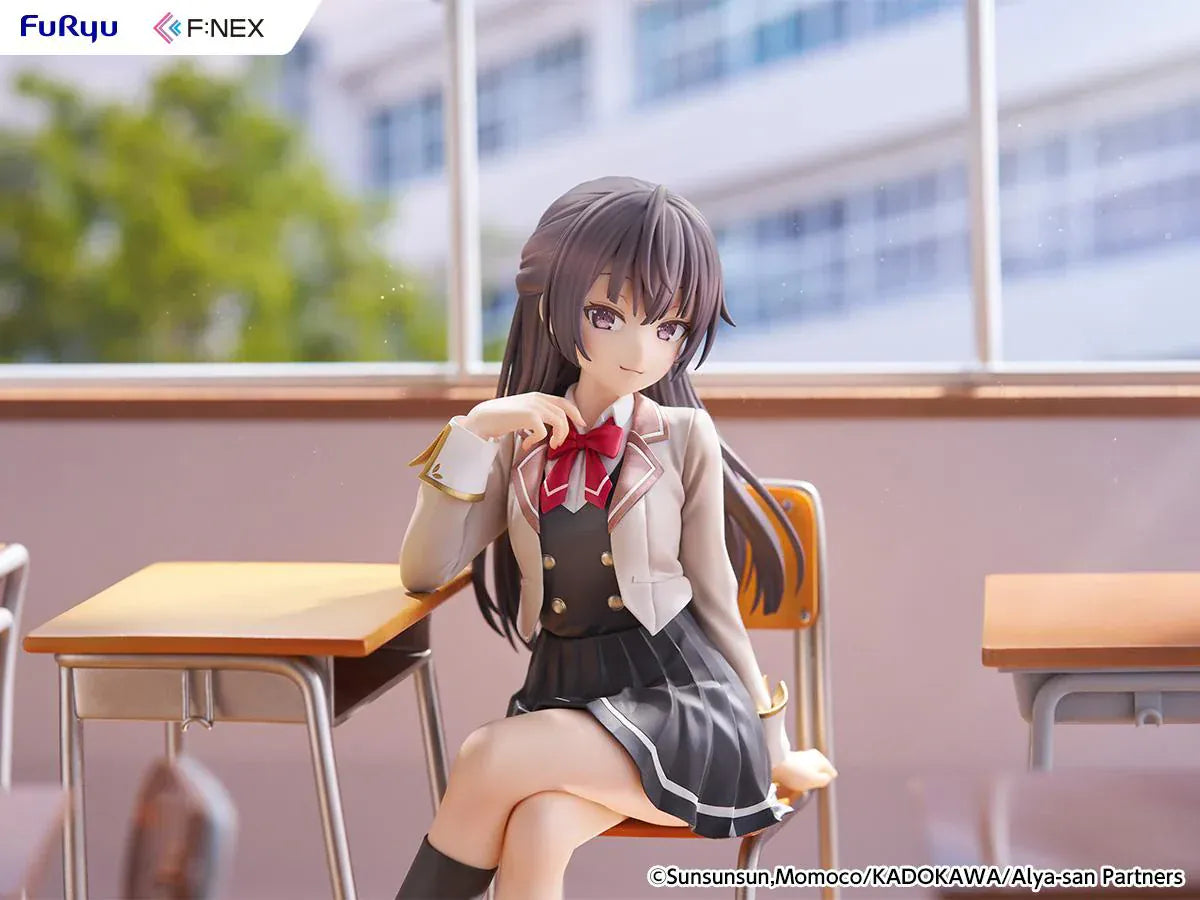 Alya Sometimes Hides Her Feelings in Russian Yuki Suou 1/7 scale figure sitting at a classroom desk in school uniform with crossed legs