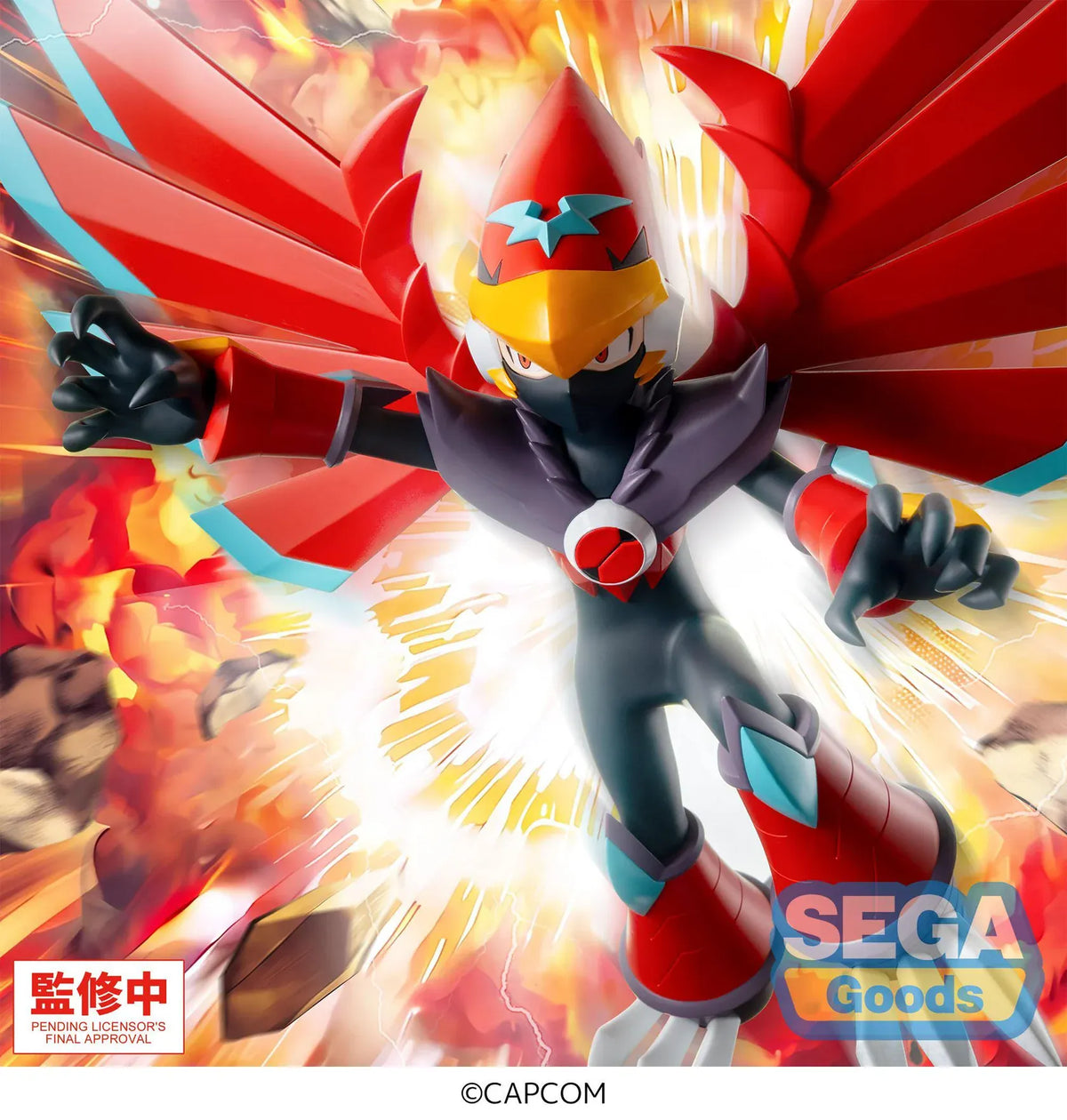 Mega Man Battle Network Luminasta Mega Man Falzar Beast Figure with red wings by SEGA