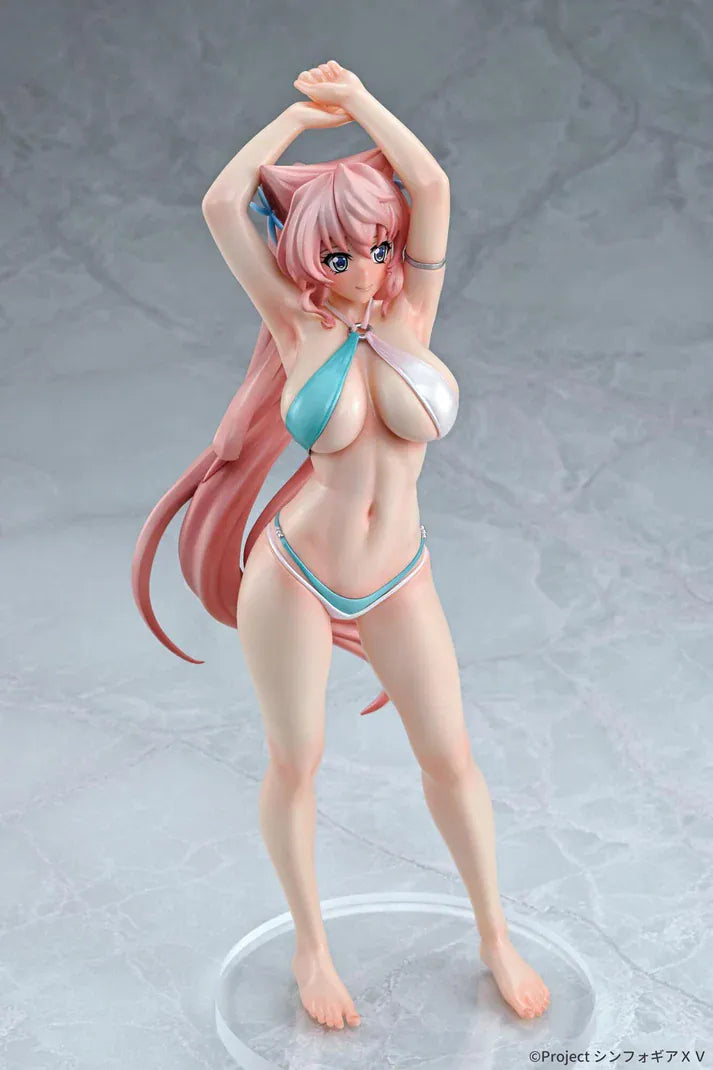 Senki Zesshou Symphogear XV Maria Cadenzavna Eve Bikini Style Gloss Ver. 1/7 Scale Figure in a turquoise and white swimsuit