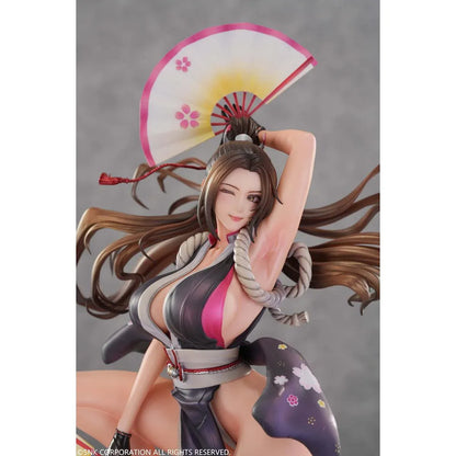The King of Fighters x MA-Man Mai Shiranui 1/6 scale figure holding two folding fans in a dynamic pose on a fan-shaped base.