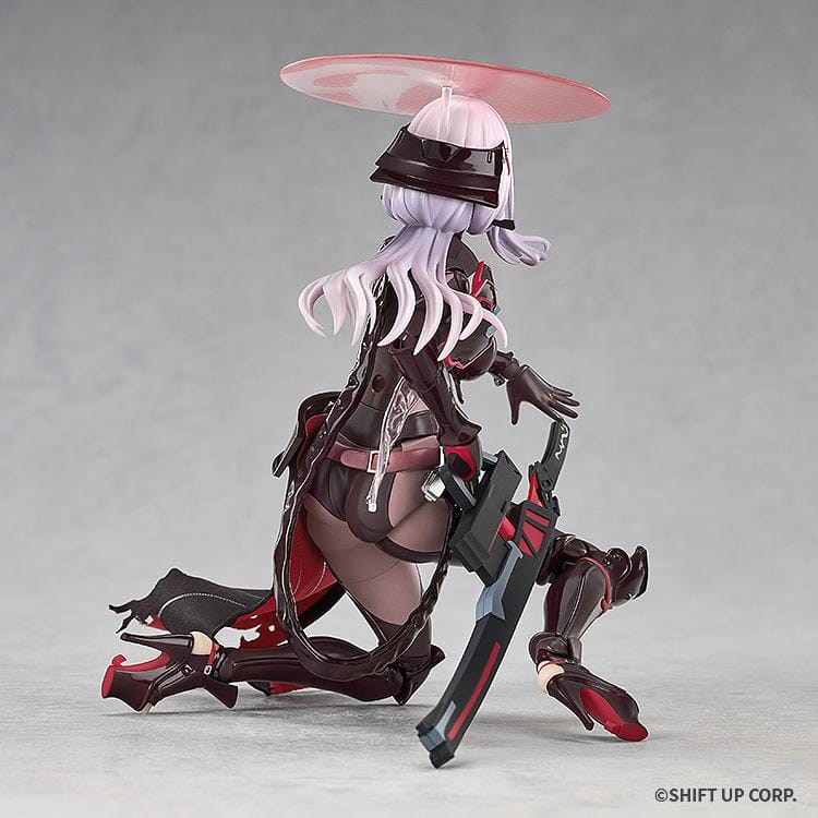 GODDESS OF VICTORY NIKKE Hyper Body Scarlet Black Shadow Figure featuring black and red armor, circular headpiece, and large red sword