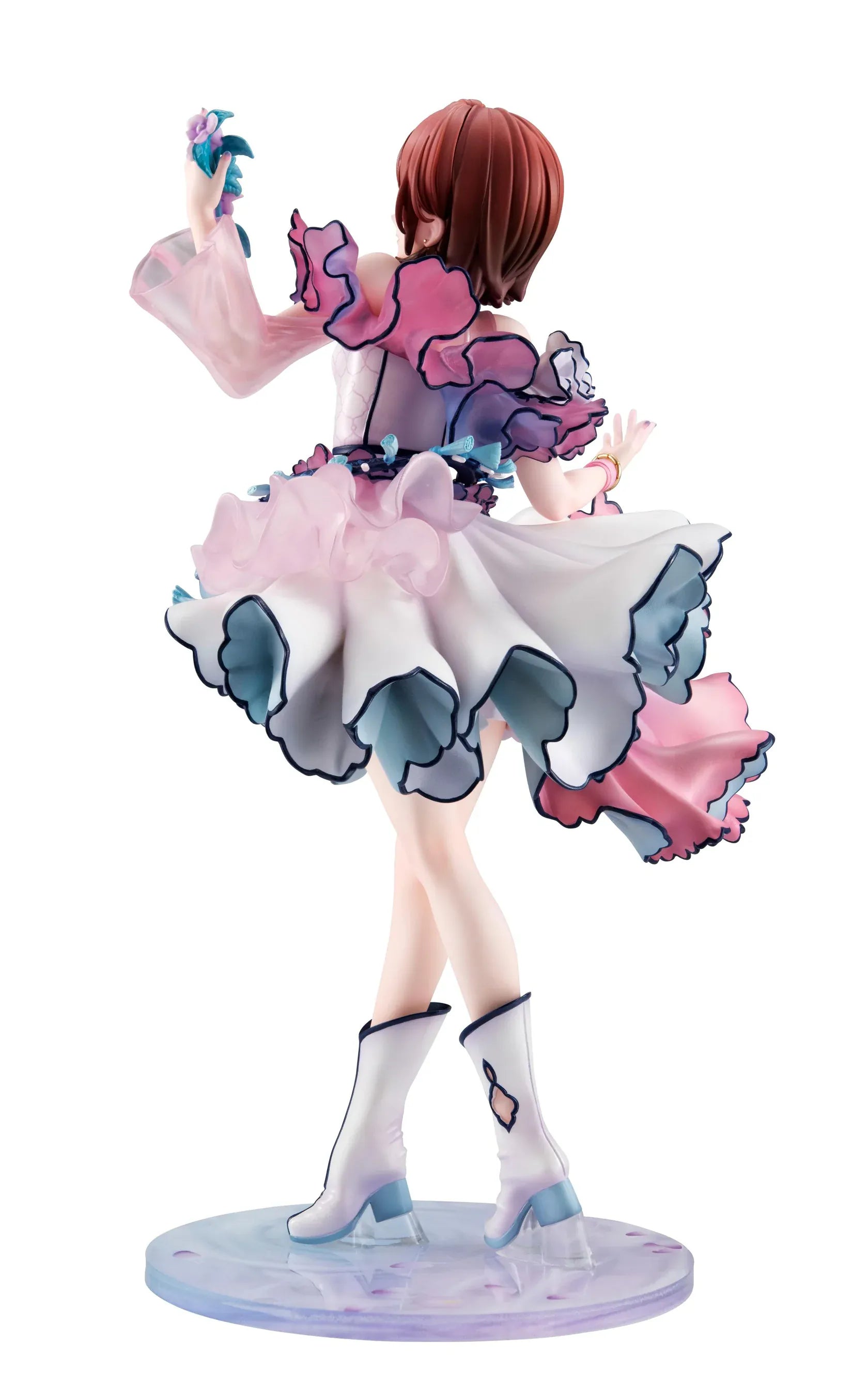 The Idolmaster Shiny Colors Lucrea Madoka Higuchi Merry Figure with pastel idol dress, floral accessories, flowing skirt, and elegant pose
