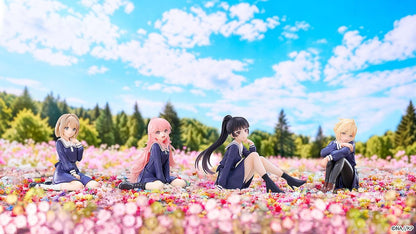 Four I Want to Love You Till Your Dying Day CHILLfigg figures in seated poses, wearing navy sailor-style outfits with varied hairstyles.