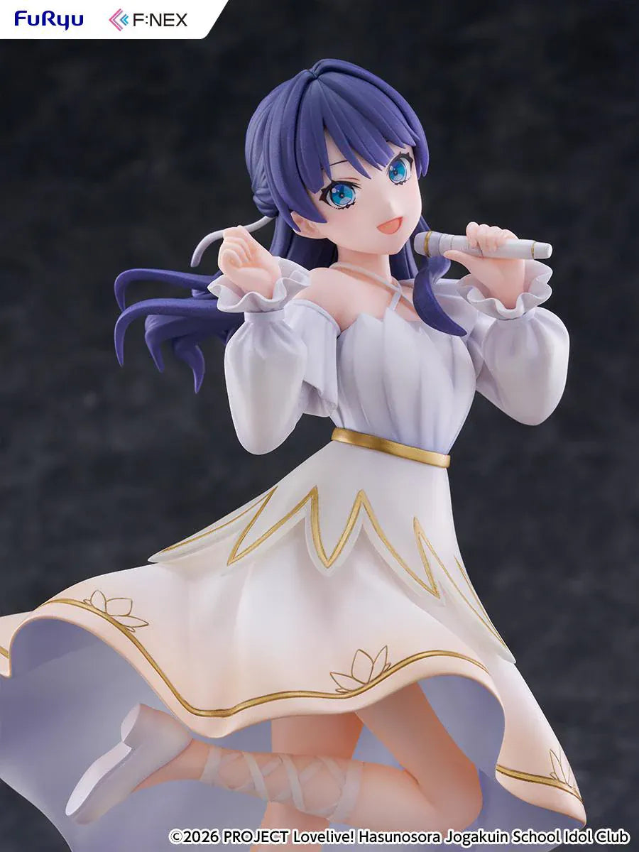 Love Live Hasunosora Girls' High School Idol Club Sayaka Murano 1/7 Scale Figure in white idol dress with flowing blue hair