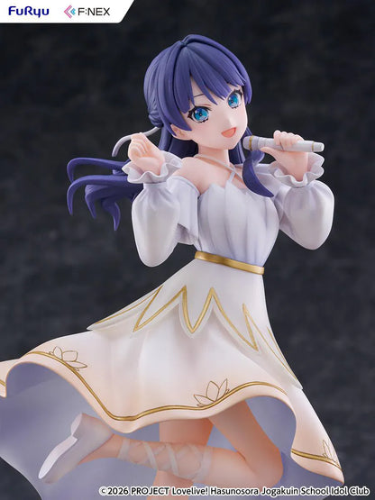 Love Live Hasunosora Girls' High School Idol Club Sayaka Murano 1/7 Scale Figure in white idol dress with flowing blue hair