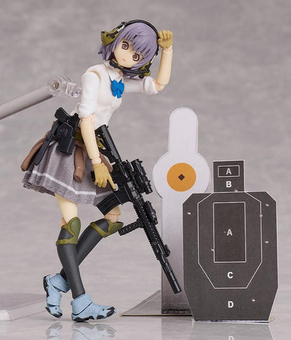 Little Armory figma Miyo Asato Summer Uniform ver. 1.5 Figure wearing a white school uniform with tactical gear and weapon accessories