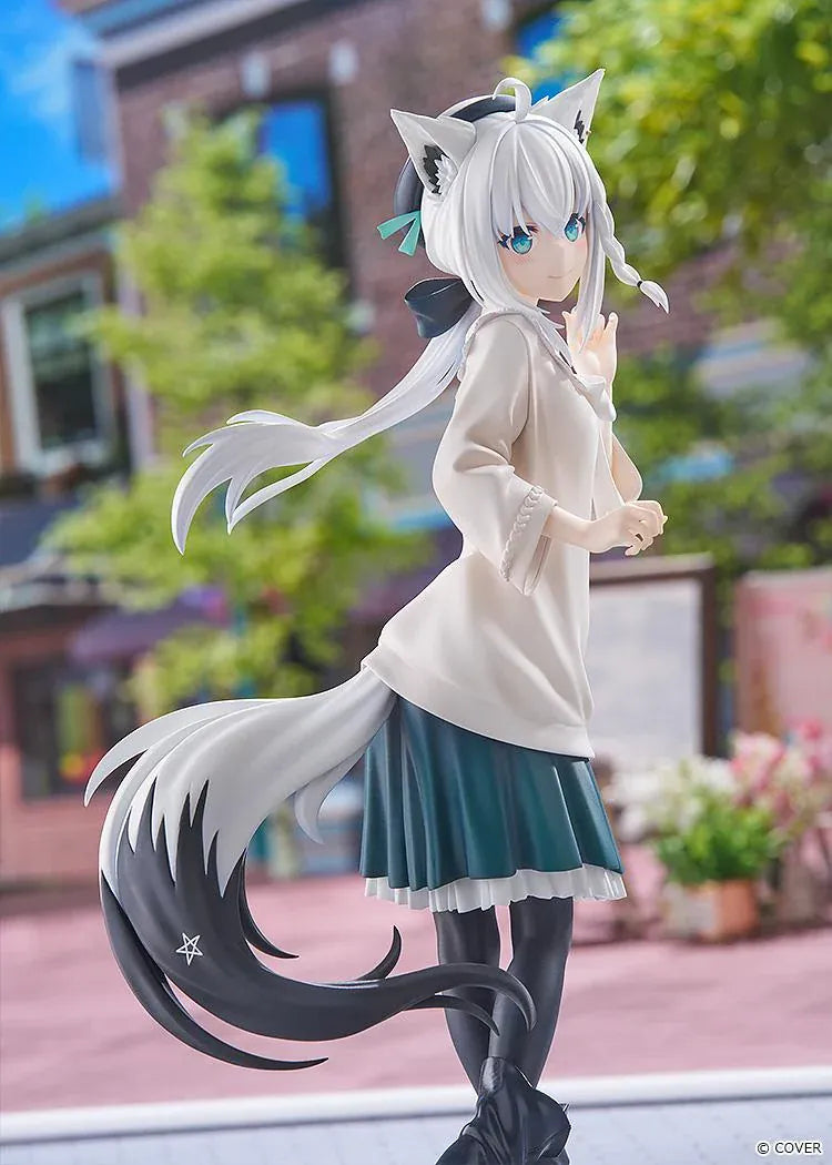 hololive production G.S. Collection Shirakami Fubuki Date Style Casual Outfit Ver. 1/7 Scale Figure with white hair, fox ears, and flowing tail