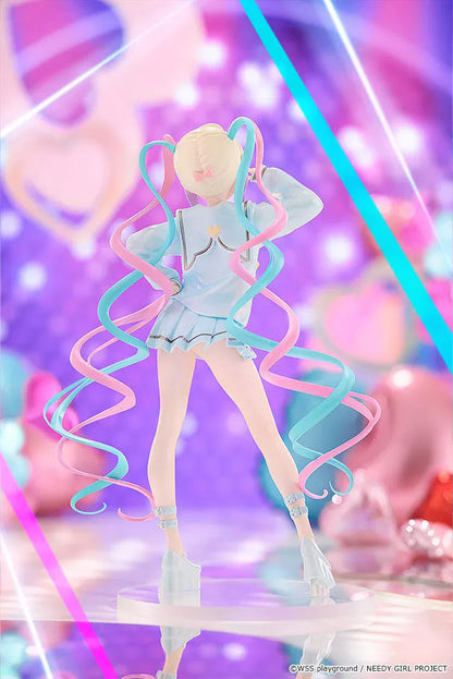 NEEDY GIRL OVERDOSE POP UP PARADE OMGkawaiiAngel Anime Ver. Figure featuring OMGkawaiiAngel with blonde hair, pastel blue outfit, yellow bow, and pink and blue twin-tail accents.