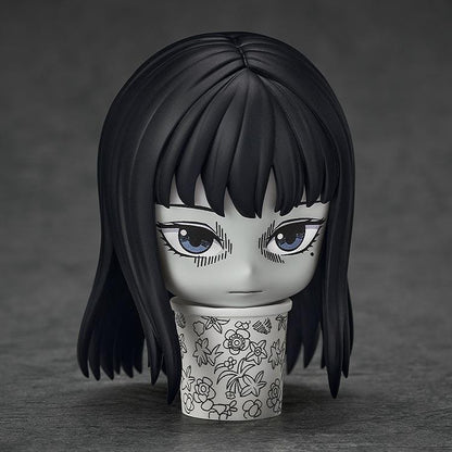 Junji Ito Maniac Nendoroid Tomie chibi horror figure with long black hair and monochrome dress