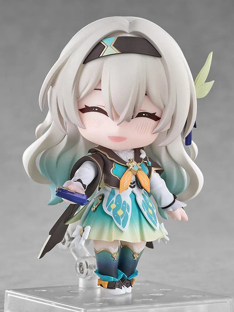 Honkai Star Rail Nendoroid Firefly Figure with teal white and gold outfit flowing hair and character accessory