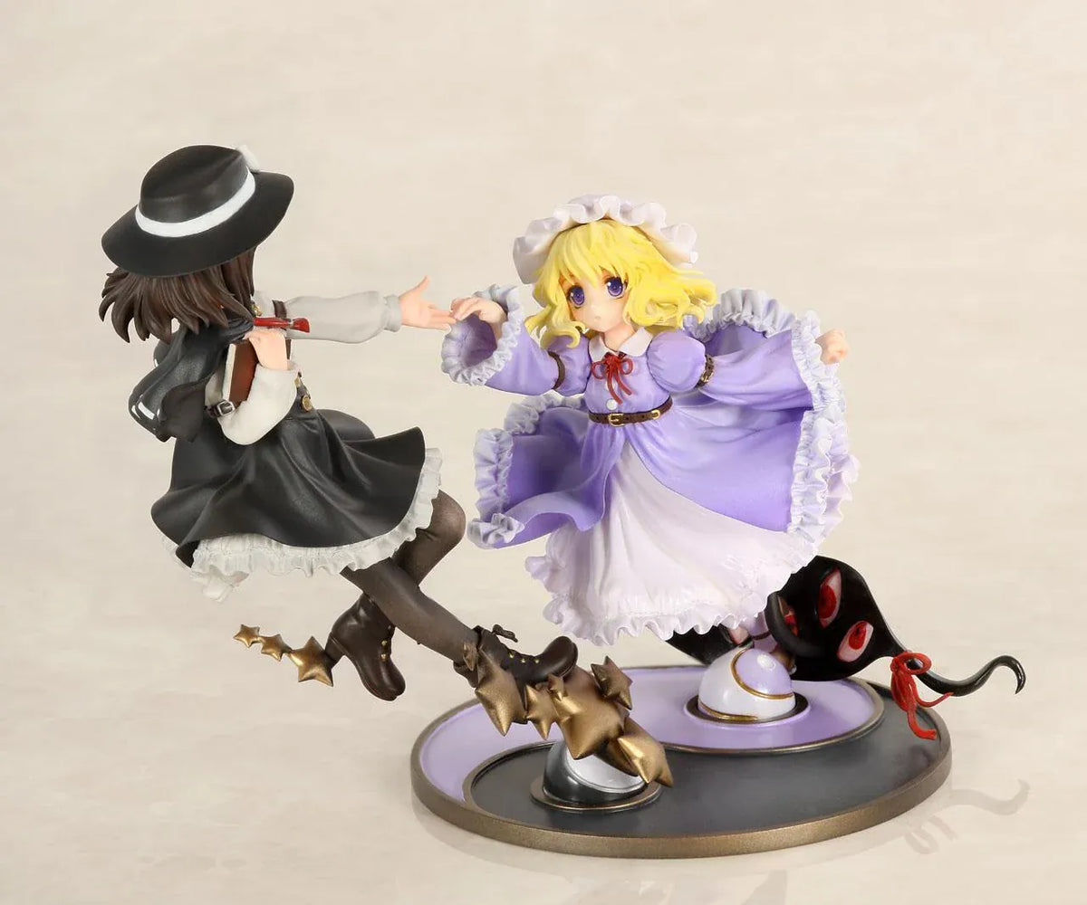 Touhou Project Hifuu Club Renko Usami and Maribel Hearn figure with flowing outfits, gold-colored stars, and red ribbon details on a shared base.