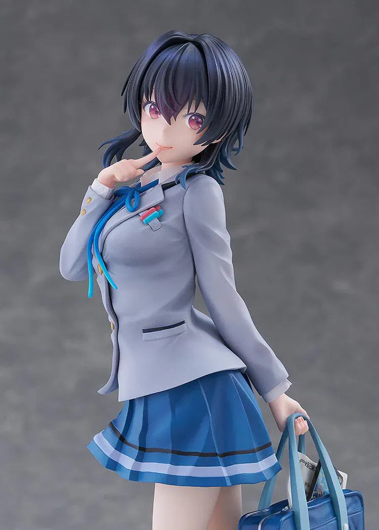 I Made Friends with the Second Prettiest Girl in My Class Umi Asanagi 1/7 Scale Figure featuring Umi in a school uniform with short dark hair, blue skirt, knee-high socks, and school bag.