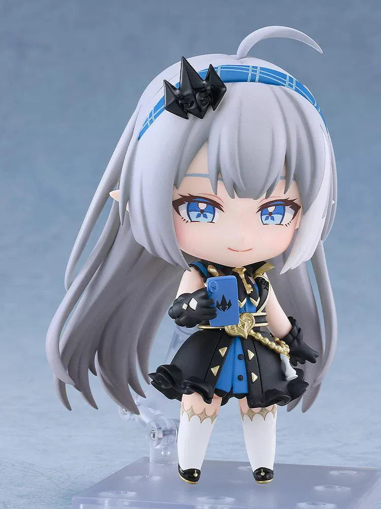 Stella Sora Nendoroid No.3108 Tyrant Female figure featuring silver hair, blue eyes, and a black-and-blue outfit with gold accents
