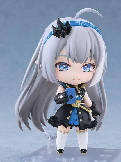Stella Sora Nendoroid No.3108 Tyrant Female figure featuring silver hair, blue eyes, and a black-and-blue outfit with gold accents