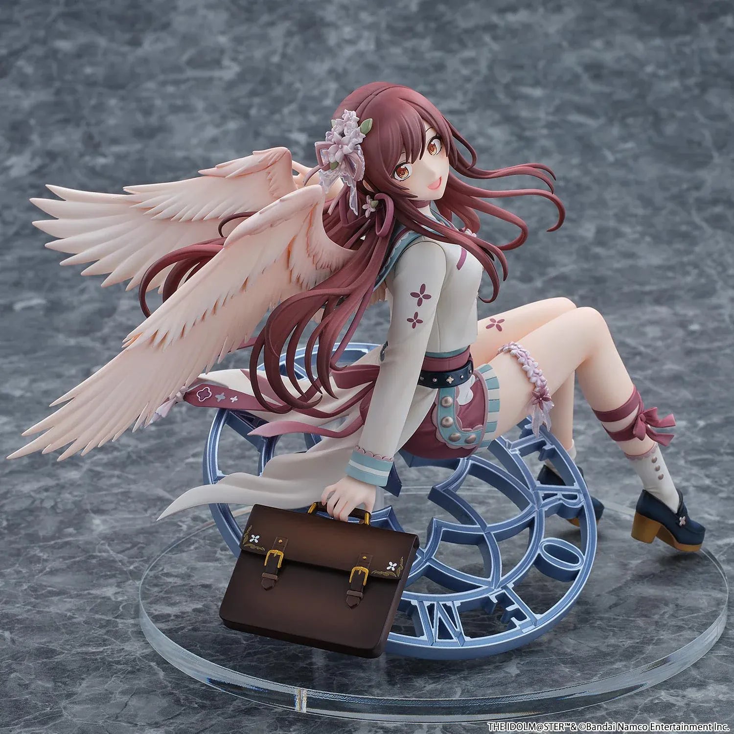 Amana Osaki Gardienne Tourmaline 1/6 scale figure with wings seated on clock base with handbag