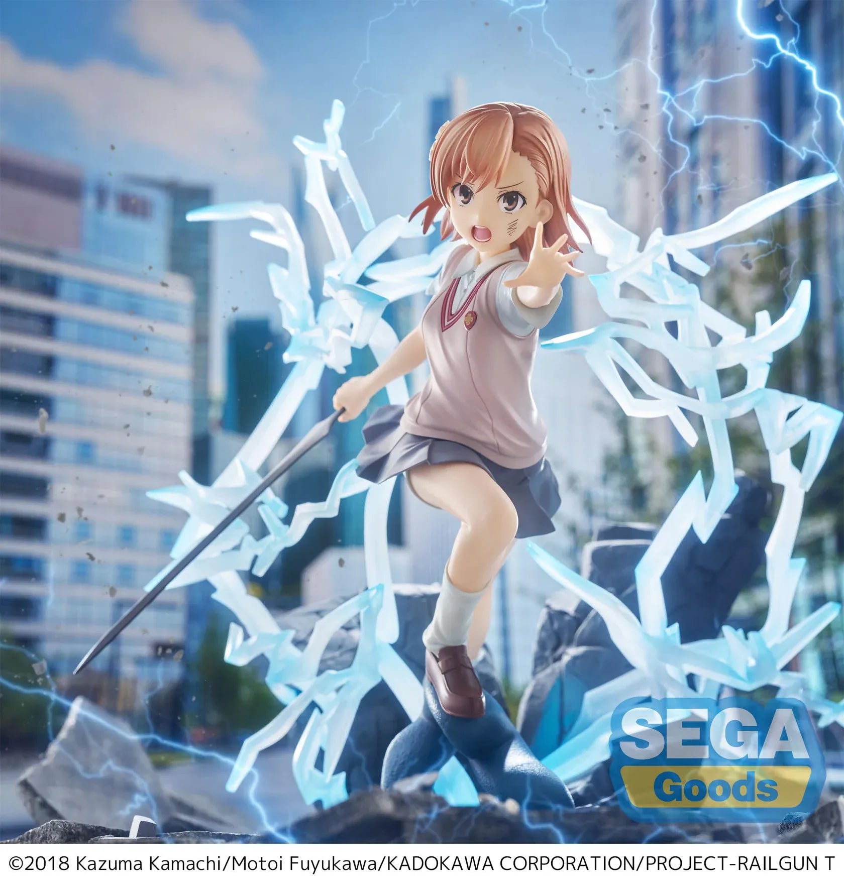 Mikoto Misaka FiGURiZMa figure with electric lightning effects from A Certain Scientific Railgun T by SEGA