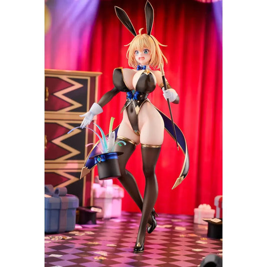 Nadare Takamine Illustration Sophia F. Shirring Magician Bunny Ver. 1/6 scale figure wearing a glossy black magician bunny outfit with a top hat and colorful ribbon effects