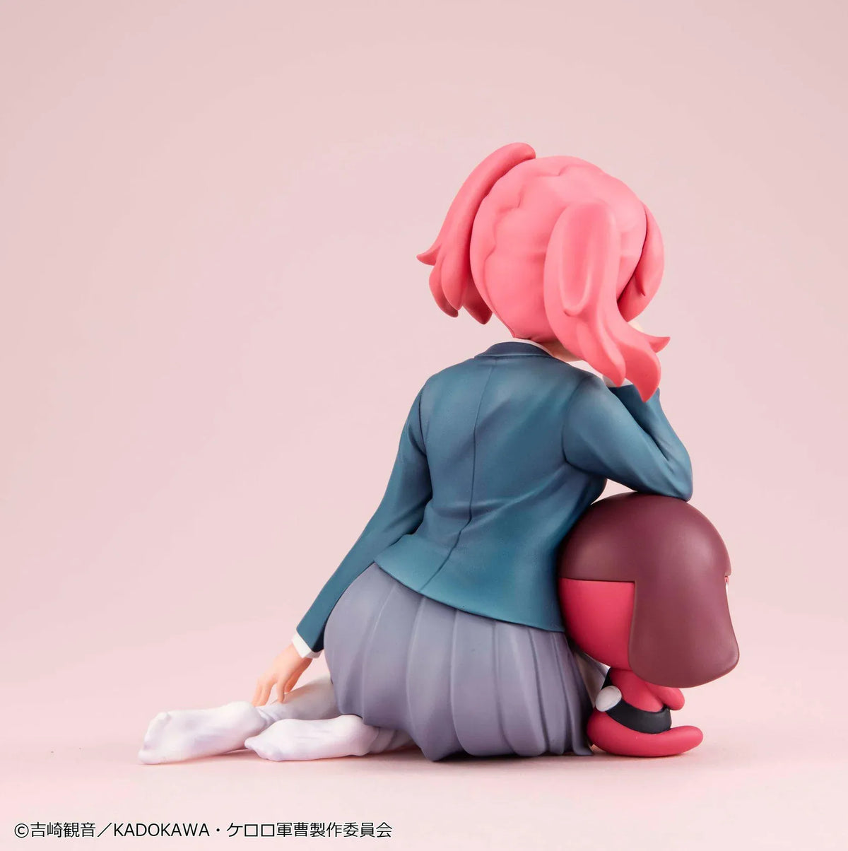 Melty Princess Palm Size Natsumi and Giroro figure, featuring smiling Natsumi in a teal school uniform beside red Giroro wearing a skull-emblem helmet.