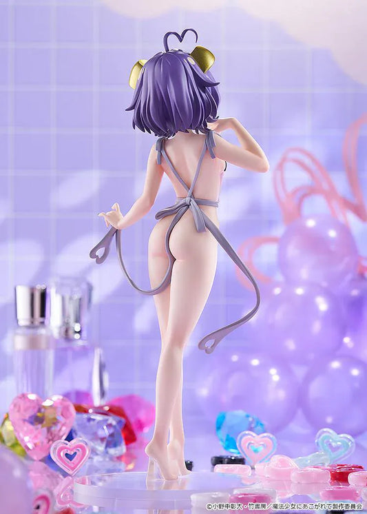 Gushing over Magical Girls POP UP PARADE L Magia Baiser Naked Apron Ver. featuring Magia Baiser with purple hair, horn details, apron-style outfit, and mischievous pose.