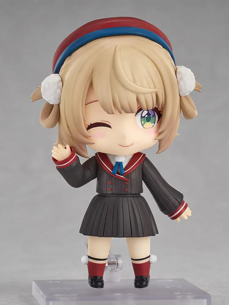 Shigure Ui Nendoroid Shigure Ui Standard Outfit Ver. Figure featuring Shigure Ui in a chibi-style design with blonde hair, school-uniform-inspired outfit, hat, and umbrella accessory.