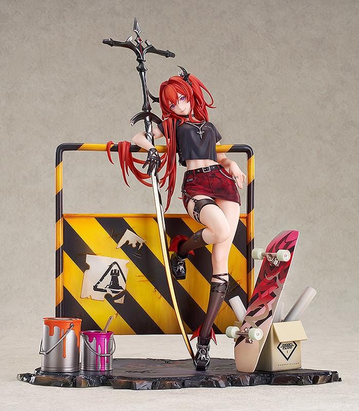 Surtr Liberte Echec 1/7 scale figure Arknights anime figure red hair urban base sword leaning pose detailed collectible