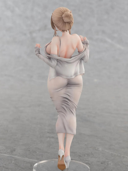 Gwan-E Illustration Muboubi na Erin 1/6 Scale Figure featuring Erin with blonde hair, gray dress, matching heels, and elegant standing pose.