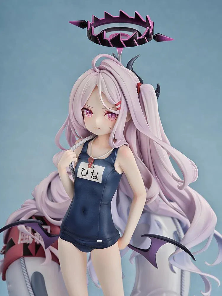 Blue Archive Hina Swimsuit 1/7 Scale Figure featuring Hina with a swim ring, school swimsuit, and water-themed display base