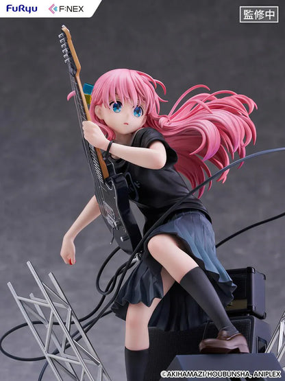 Bocchi the Rock F:Nex Hitori Gotoh Live Ver. 1/7 Scale Figure with pink hair, guitar, stage speakers, amplifier, and concert display base