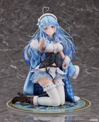Hololive Yukihana Lamy 1/6 scale figure kneeling with long blue hair and winter themed outfit