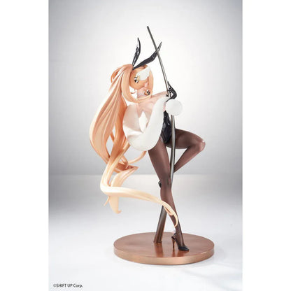 Goddess of Victory Nikke Rupee Lupin Rabbit Deluxe Ver. 1/10 Scale Figure with blonde hair, black bunny ears, rabbit outfit, posing pole, and display base