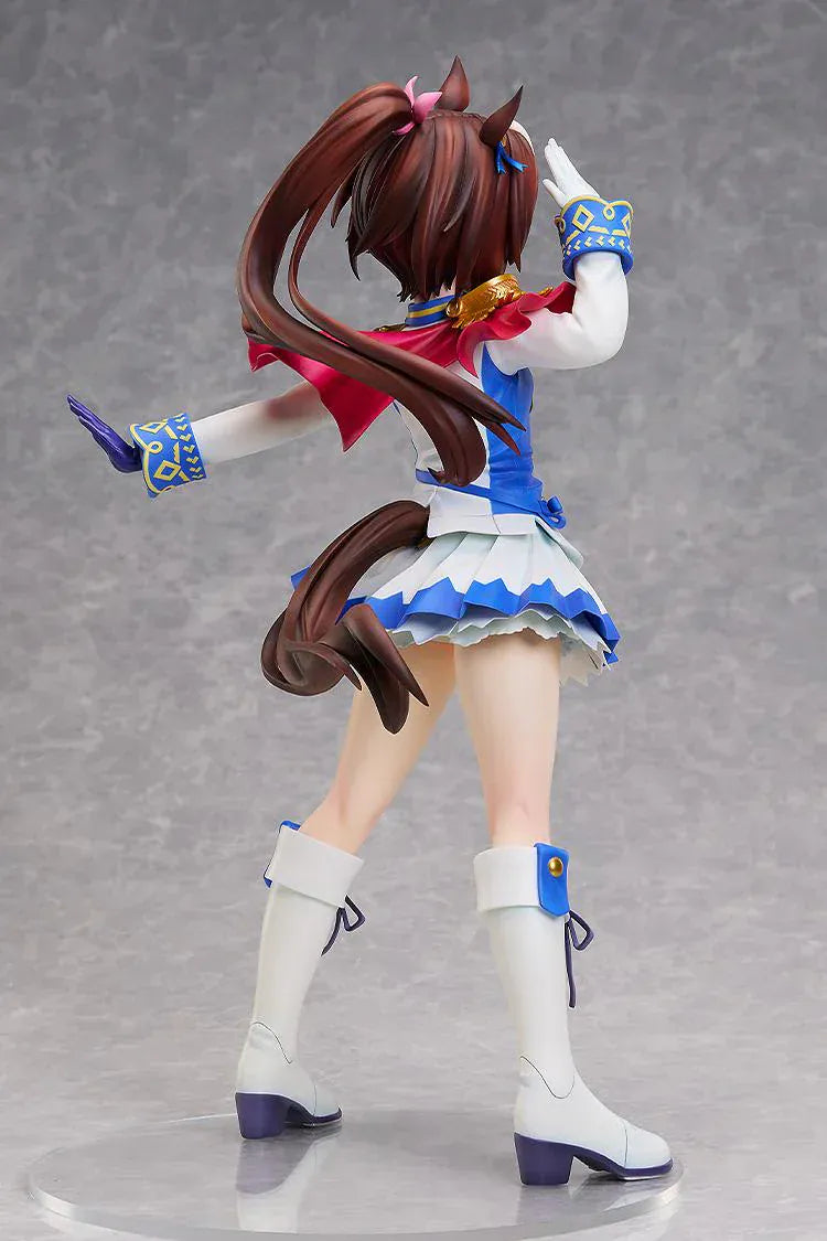 Uma Musume Pretty Derby B-Style Tokai Teio 1/4 scale figure in blue and white idol uniform saluting with a wink