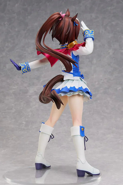 Uma Musume Pretty Derby B-Style Tokai Teio 1/4 scale figure in blue and white idol uniform saluting with a wink
