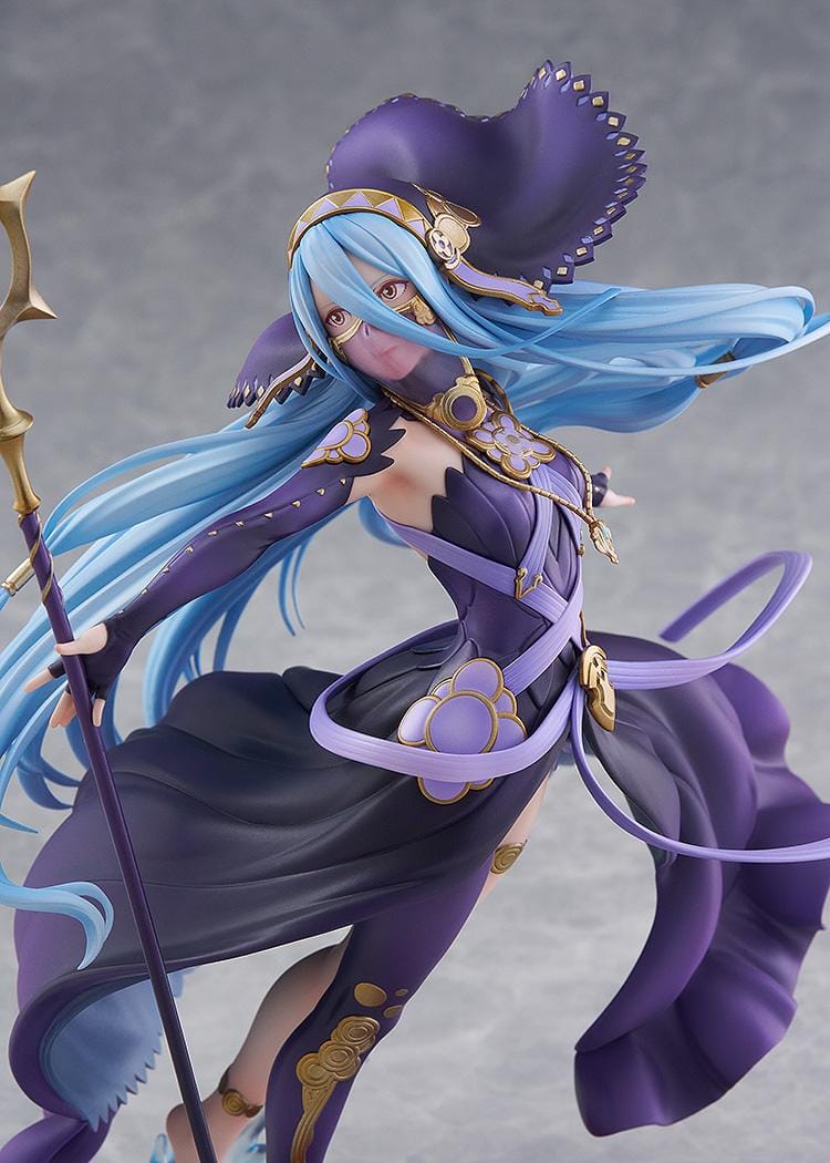 Fire Emblem Azura Dark Songstress 1/7 scale figure with flowing blue hair and ornate staff on water base