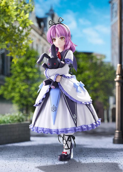 Trails in the Sky 2nd Chapter POP UP PARADE Renne L Size Figure featuring Renne with purple hair, a white and lavender dress, lace-up shoes, and a black rabbit plush.