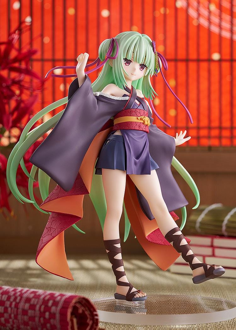 Senkoi Manbana POP UP PARADE Murasame L Size Figure featuring Murasame with long mint-green hair, kimono-style outfit, flowing sleeves, and butterfly hair accessory.