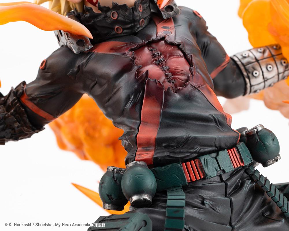 My Hero Academia ArtFX J Katsuki Bakugo Final Season Ver. 1/8 Scale Figure with explosive orange battle effects and hero costume