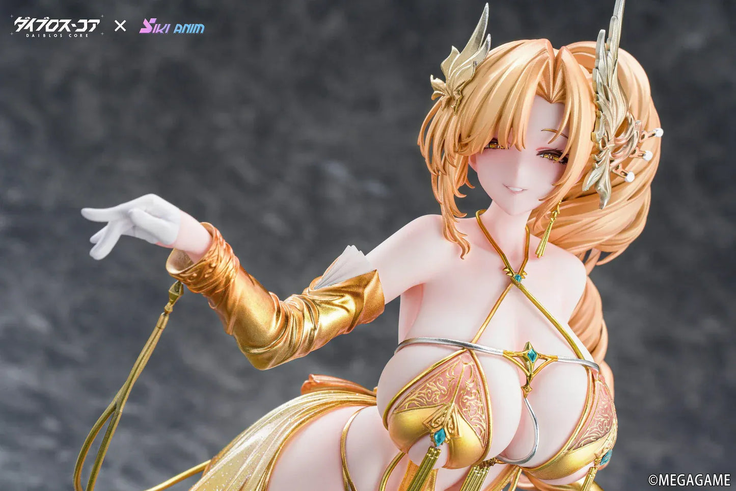 Daiblos Core Lobera Hot Passion Night Ver. 1/6 Scale Figure wearing an ornate gold outfit with jeweled accessories and decorative staff