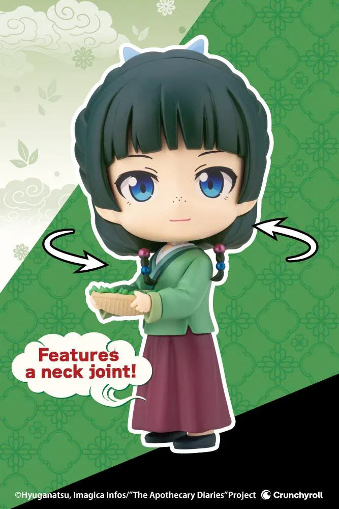 The Apothecary Diaries Oshi Works Mini Maomao Figure wearing a green outfit and holding a basket