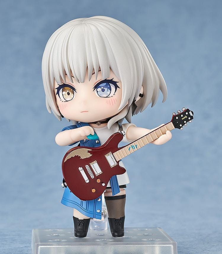 BanG Dream! It’s MyGO!!!!! Nendoroid No.2855 Rana Kaname chibi figure holding guitar with heterochromia eyes and blue outfit