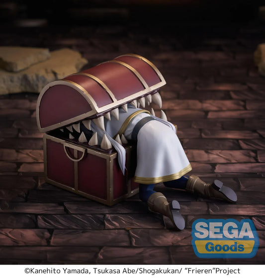 Frieren Luminasta figure stuck in mimic chest with tongue and detailed fantasy design