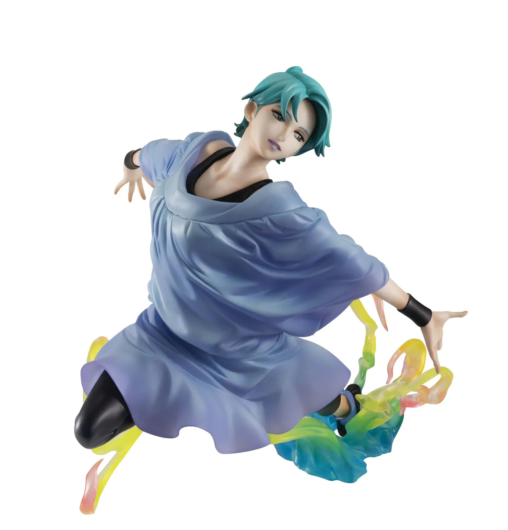 Mobile Suit Z Gundam Gundam Girls Generation Four Murasame Rerelease figure with teal hair, blue outfit, floating pose, and colorful effect parts