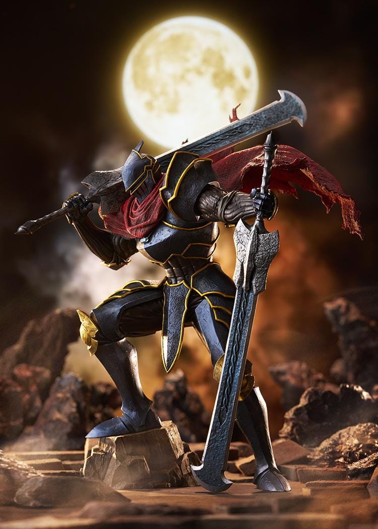 Overlord The Holy Kingdom POP UP PARADE SP Momon Figure with dark armor, red cape, and dual greatswords