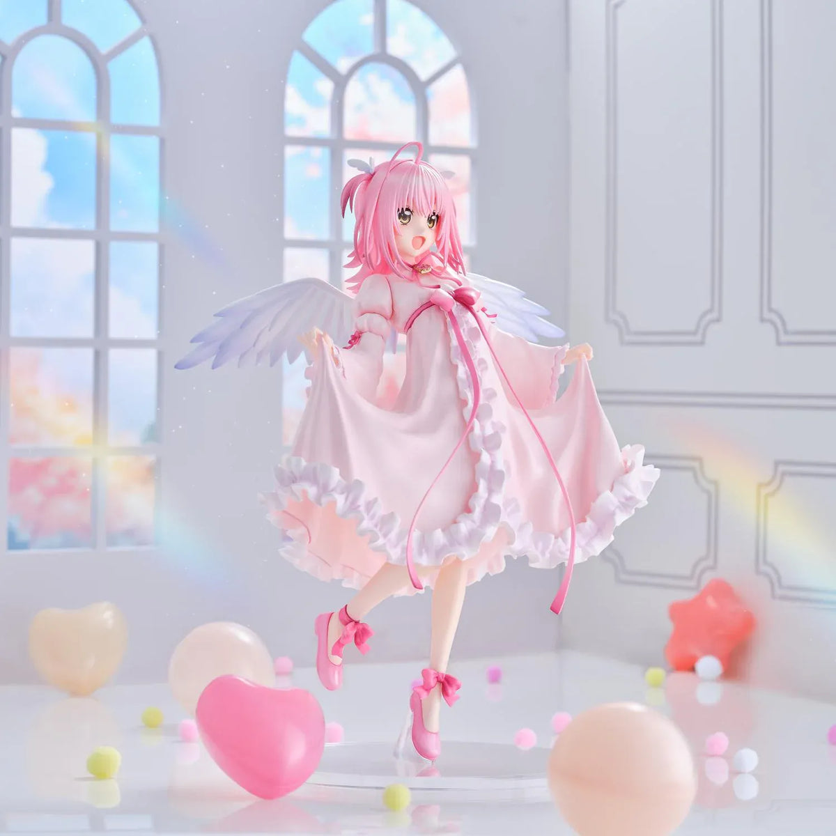 Shugo Chara Amu Hinamori Amulet Angel 1/6 scale figure wearing a flowing pink and white dress with angel wings